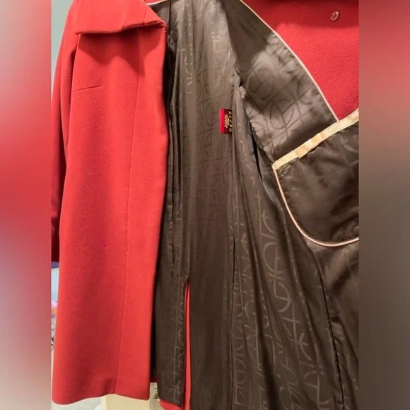 Cole Haan Red Pea Coat - Picture 7 of 10